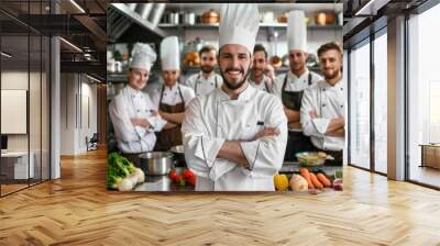 A group of chefs standing in the kitchen Wall mural