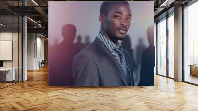 Afro-American businessman with his team Wall mural