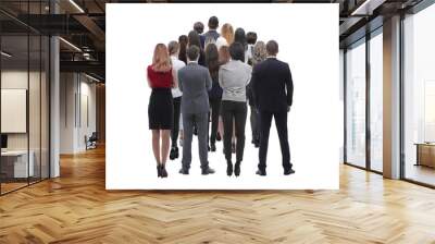 Back view group of business people. Rear view. Isolated over white background. Wall mural