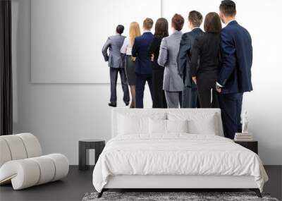 Back view of a Group of business team. Isolated on white background. Wall mural