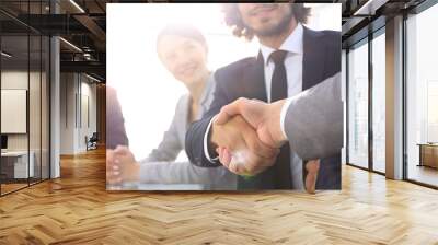 background image of handshake of business partners Wall mural