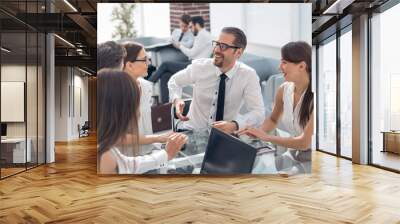 Bank employees hold a workshop Wall mural