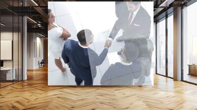 business background.handshake business men in the business center Wall mural