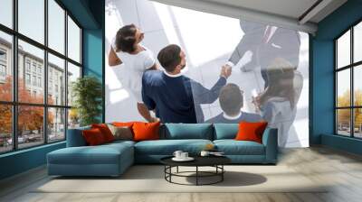 business background.handshake business men in the business center Wall mural