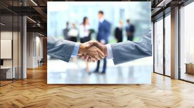 Business handshake and business people Wall mural