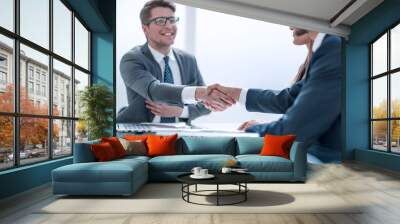 business people shaking hands . concept of cooperation Wall mural