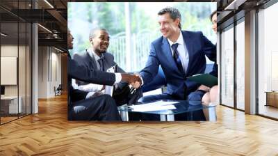 business people shaking hands at a meeting Wall mural