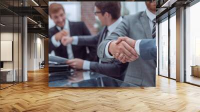 business people shaking hands during a business meeting . Wall mural