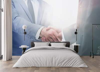 Business people shaking hands Wall mural