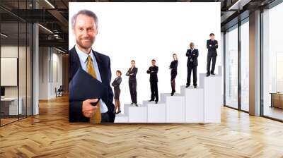 Business people team and diagram. Isolated over white background Wall mural