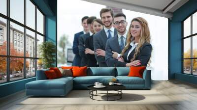 business team in the background of the office. Wall mural