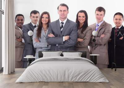 businessman and professional multinational business team Wall mural