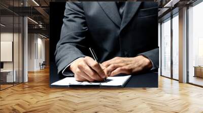 businessman signing a document Wall mural