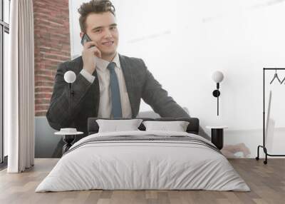 businessman working in creative office Wall mural