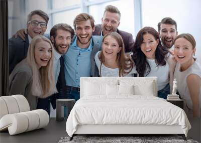 close up. group of smiling young people looking at the camera . Wall mural