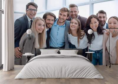 close up. group of smiling young people looking at the camera . Wall mural