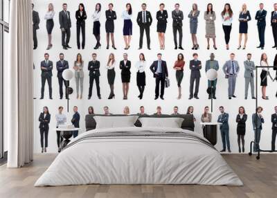 collage of a variety of business people standing in a row Wall mural