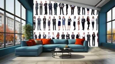 collage of a variety of business people standing in a row Wall mural