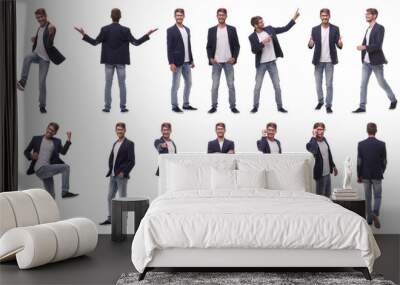 collage of photos of a successful modern man Wall mural