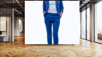 Confident young businesswoman standing with hands in pocket, loo Wall mural