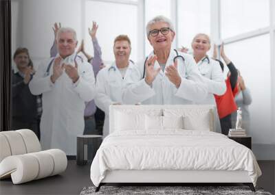 doctors and patients clap their hands. applaud and enjoy success Wall mural