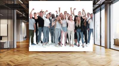 great team of happy young people standing together Wall mural