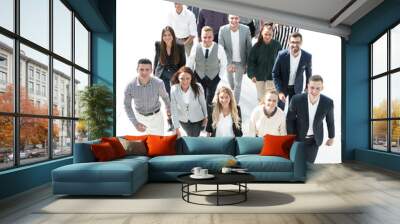 group of diverse young business people walking together Wall mural