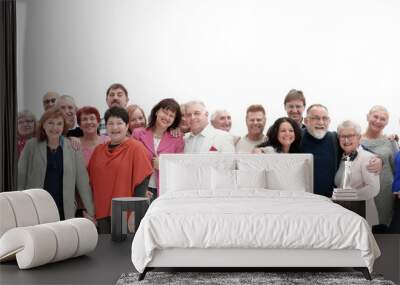 Group of happy people isolated over a white background Wall mural