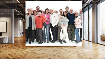 Group of happy people isolated over a white background Wall mural