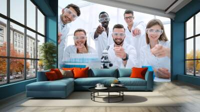 group of lab teachnican working in a modern laboratory Wall mural