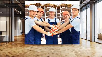 Group of professional construction workers Wall mural