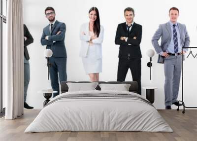 group of successful business people isolated on white Wall mural