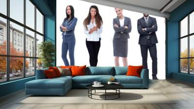 group of successful business people isolated on white Wall mural