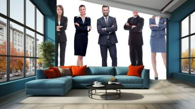 group of successful business people standing in a row. Wall mural