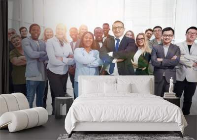 Group of successful multiethnic business people in full growth. Wall mural