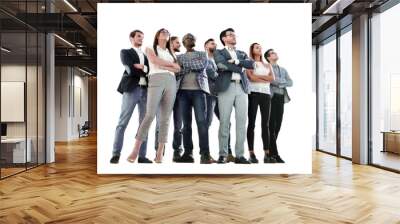 group of successful young people looking at copy space Wall mural