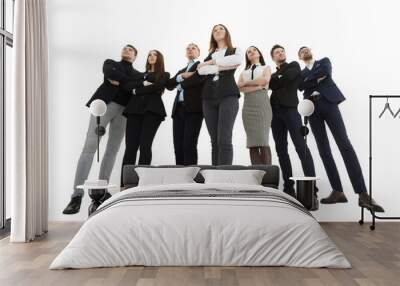 group of young business people looking forward with confidence. Wall mural