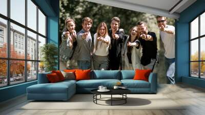 group of young people pointing at you Wall mural