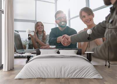 handshake business people at a meeting in the office Wall mural