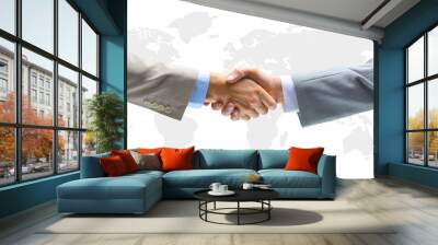 handshake with map of the world in background Wall mural