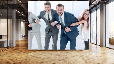 happy business team standing together Wall mural