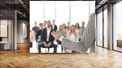 image of a speaker giving a lecture at a business seminar Wall mural