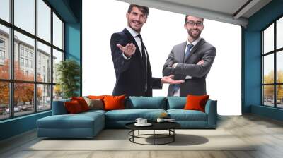 in full growth. two businessmen standing together Wall mural