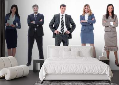 Large group of business people. Isolated over white. Wall mural