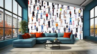 many the isolated portraits of people Wall mural