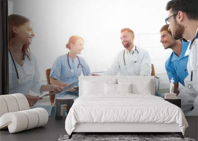 medical staff discussing x-ray of a patient Wall mural