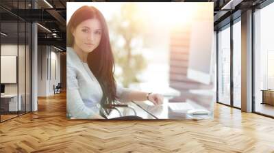 modern business woman in the office. Wall mural