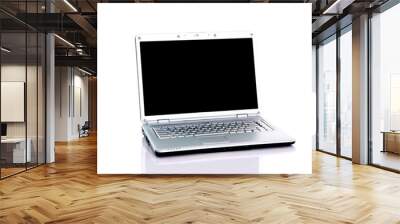 Modern laptop isolated on white table.. Wall mural