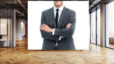 Portrait of a elegant handsome business man on white background Wall mural