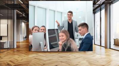 project Manager makes a report at an office meeting Wall mural